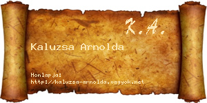 Kaluzsa Arnolda névjegykártya